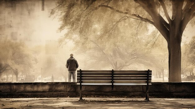 Photo nature sitting on park bench