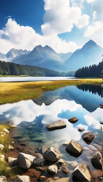 Foto natura alcune scene come colline montagne himalayas fiumi laghi ecc ai generato