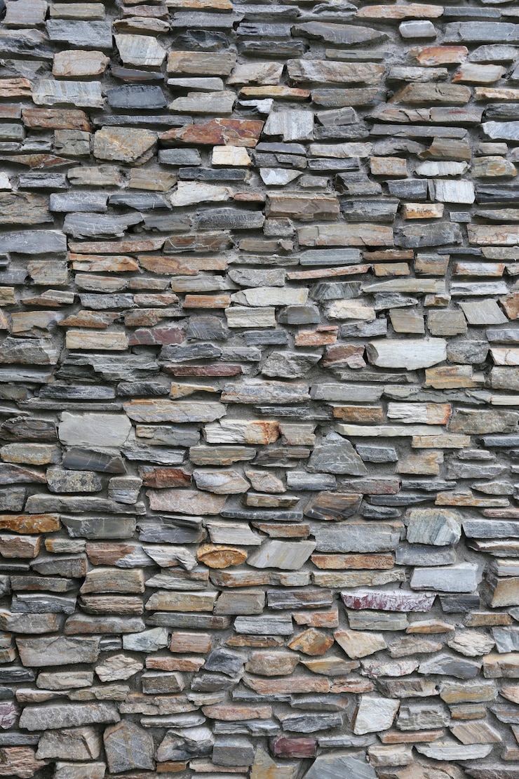 Photo 自然石の壁テクスチャ背景。