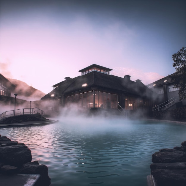 Nature thermal bath natural spa generative ai