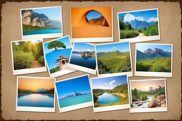 Nature and travel photos stock illustration