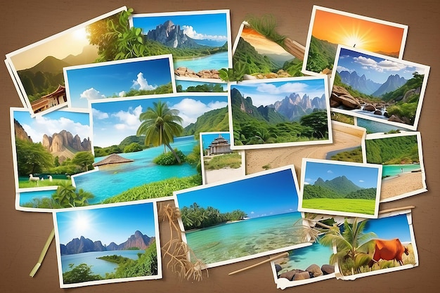 Nature and travel photos stock illustration