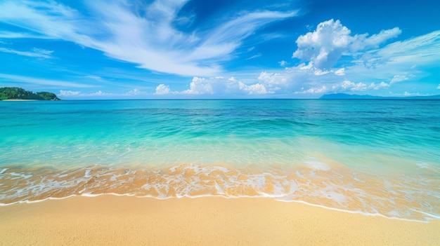 Природа тропический пляж море Красивый пляж голубая морская вода Голубой фон неба к югу от
