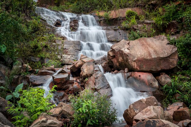 Nature waterfall in rain season