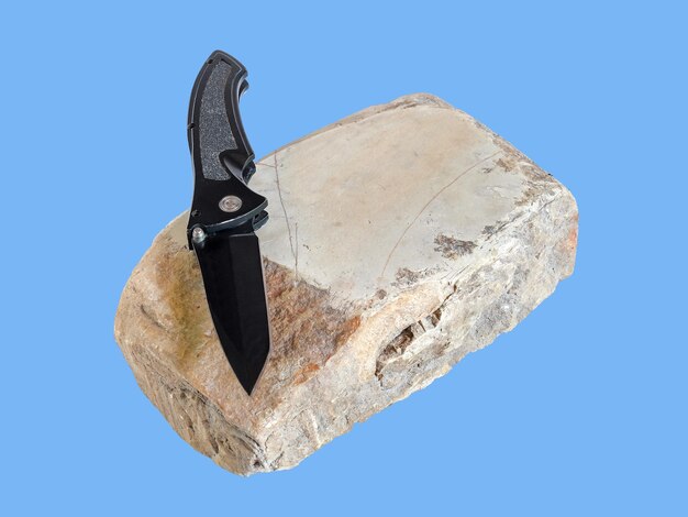 Nature whetstone knife or knife sharpening. Honing chef knife.