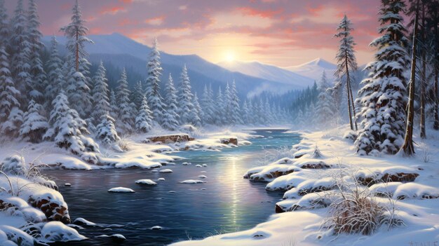 Nature winter landscape