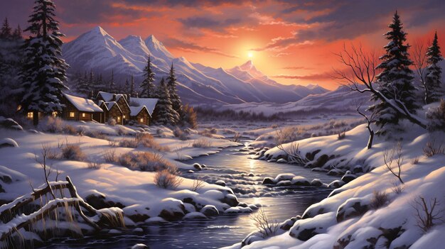 Nature winter landscape