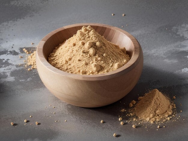 Nature039s Spice Ginger Root and Powder in a Wooden Bowl