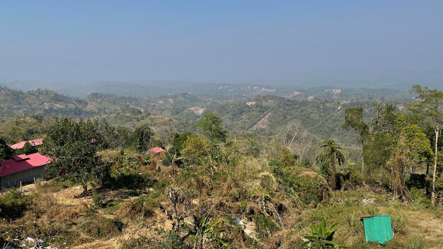 Photo natureal sky in beautyfull view in nature in hill