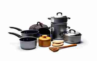 Photo naturechef campcuisine portable outdoor cookware set isolated on a white background