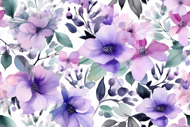 Natureinspired floral seamless watercolor pattern in vintage style wallpapers prints and textiles adding artistic beauty generative ai