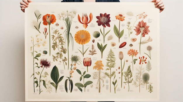 A natureinspired poster banner featuring botanical illustrations