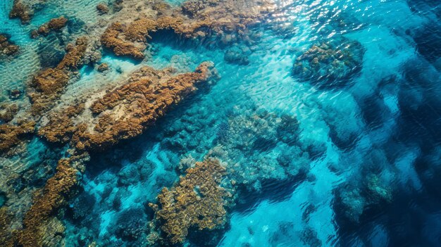 Foto natura's aquatic tapestry barrier reef dall'alto