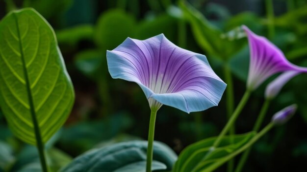 Photo natures artistry a closeup of a vibrant purple and blue flower