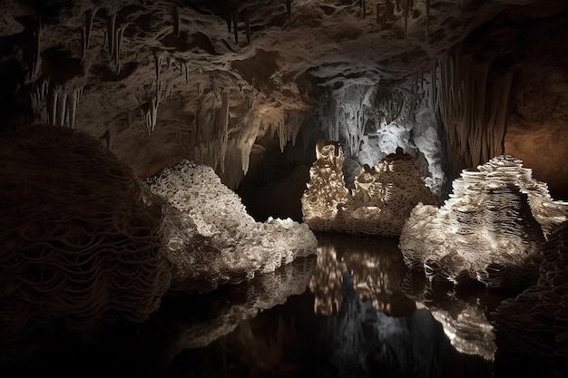 Photo natures artistry volcano cave sculptures