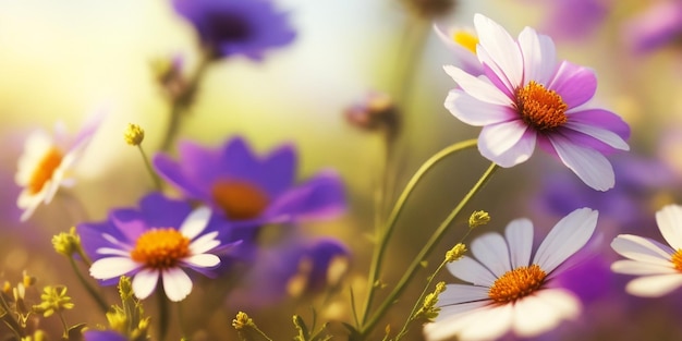 Natures beauty in close up purple wildflowers bloom