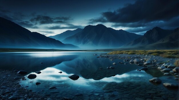 Photo natures beauty reflected in mountain waters generated ai