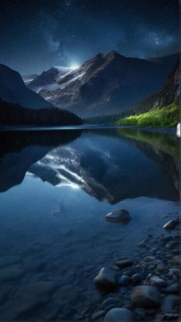 natures beauty reflected in tranquil mountain waters generated ai