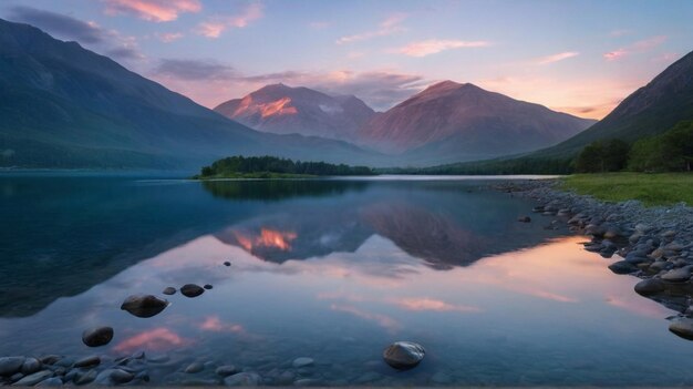 natures beauty reflected in tranquil mountain waters generated ai