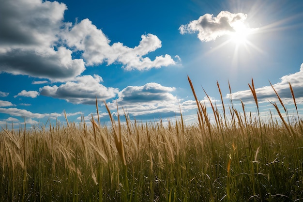 Foto la bellezza della natura il cielo blu sereno illuminato dalla luce del sole