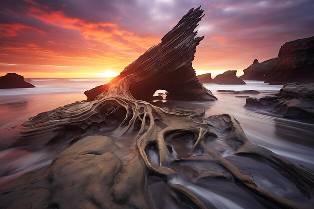 Photo natures canvas coastal magic beach land scape photo