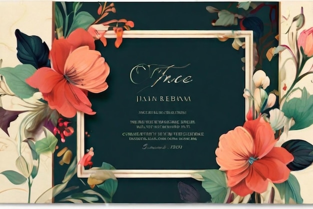 Natures Embrace Floral Frame Invitation