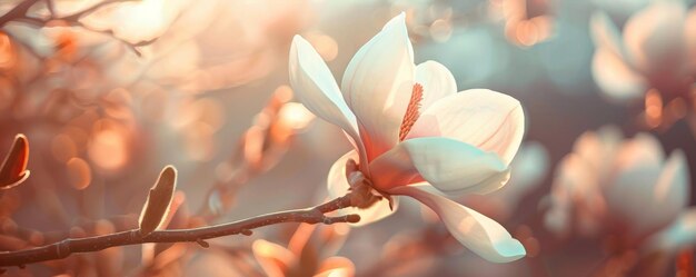 Natures Gentle Embrace Capturing the Ethereal Beauty of a Blooming Magnolia