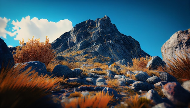 Natures Majestic Beauty at Sunset Mountain Landscape generative AI