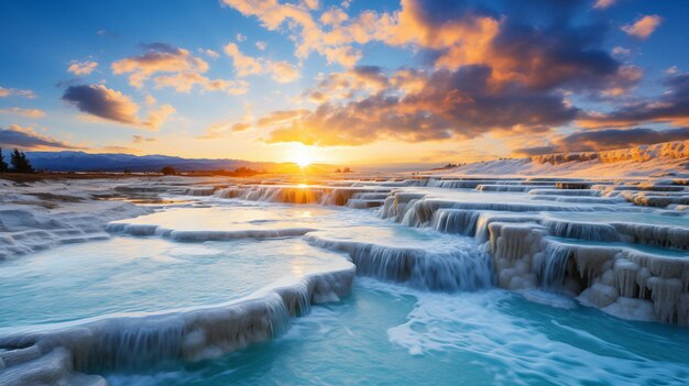 Photo natures masterpiece pamukkales white terraces ancient hierapolis