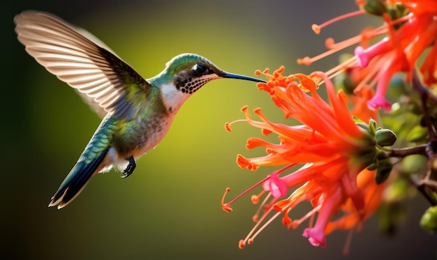 Foto la natura palette colibrì colorato in un ambiente vibrante una sinfonia di sfumature in volo