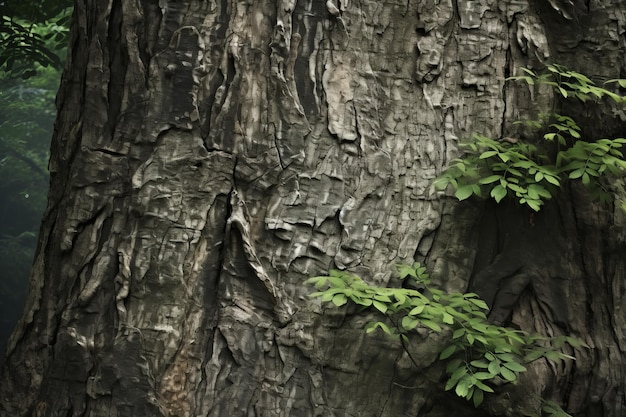 Natures Sculpted Canvas The Richly Textured Bark of a Daytime Forest Dweller