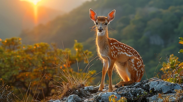 Photo natures watchful guard a deers life in the open