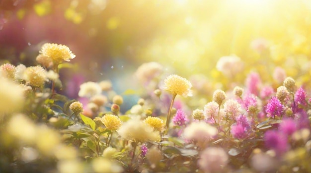 Natuur achtergrond bloemen in de tuinAI