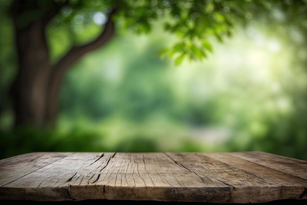 Natuur achtergrond en tafelhout voor productweergave