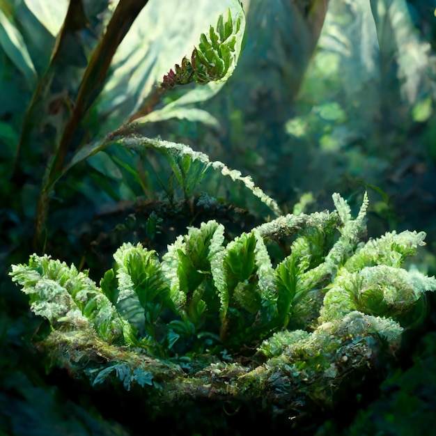 Natuur achtergrond met groene planten bloemen bloemen