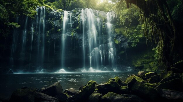 Natuur achtergrond van de waterval