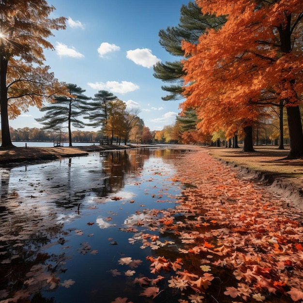 Natuur Canvas Herfstlandschap Foto