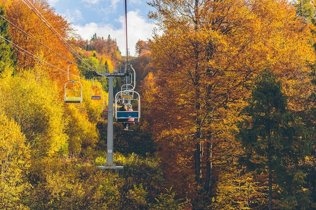 natuur landschap van herfst bos en bergen