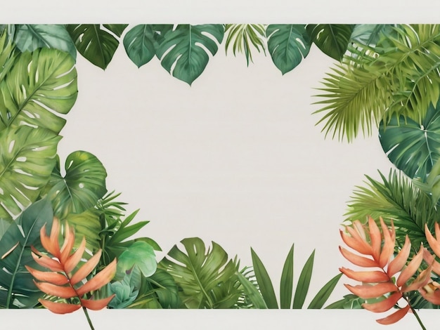 Natuur mockup frame jungle bloemen frame