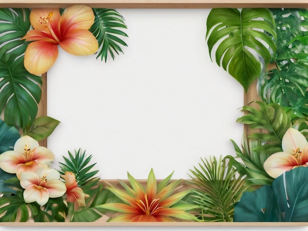 Natuur mockup frame jungle bloemen frame