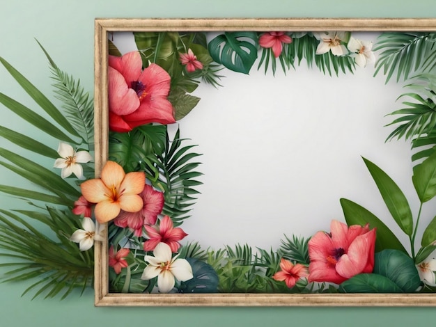 Natuur mockup frame jungle bloemen frame