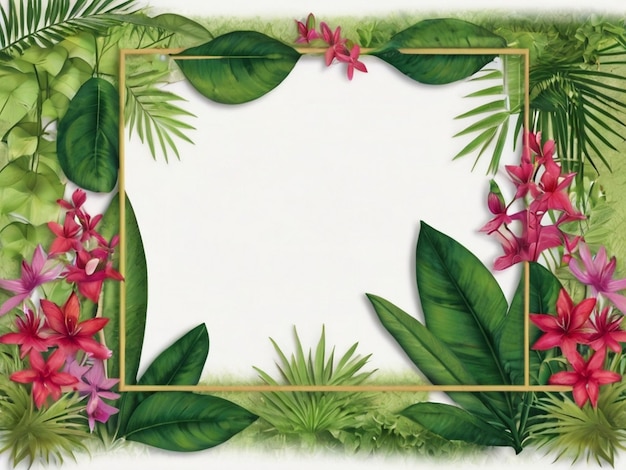 Natuur mockup frame jungle bloemen frame