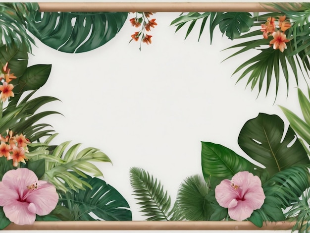 Natuur mockup frame jungle bloemen frame