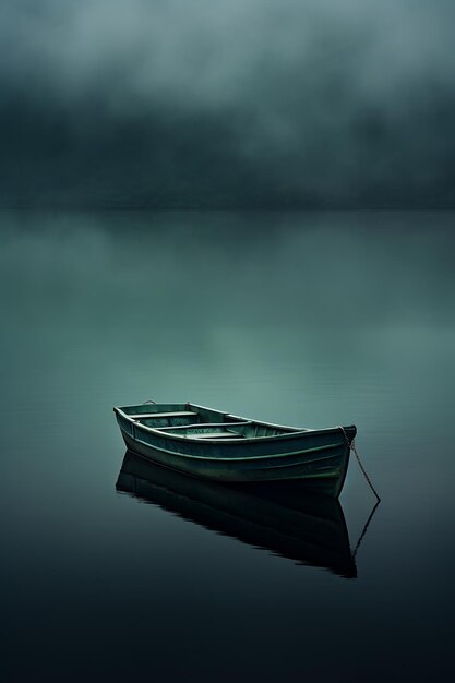 Foto natuur rustieke meer boot behang water reflectie lege boot