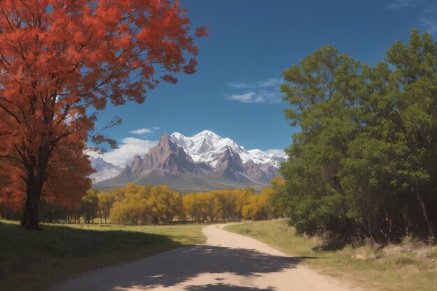 Foto natuur schilderij berg