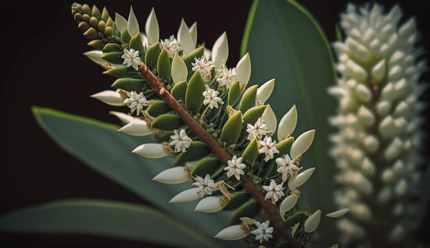 Foto natuur schoonheid gevangen plant blad bloem groen gegenereerd door ai