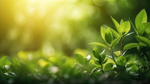 Natuur van groen blad groen behang