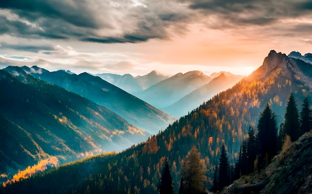 Natuurlijk berglandschap ai gegenereerd