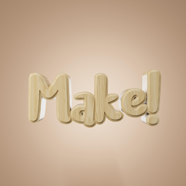 Natuurlijk houten woord make op beige achtergrond