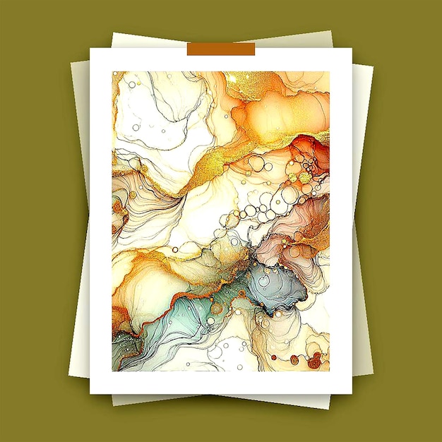 Natuurlijk luxe abstract vloeiend kunstschilderij in alcoholinkttechniek Teder en dromerig behang